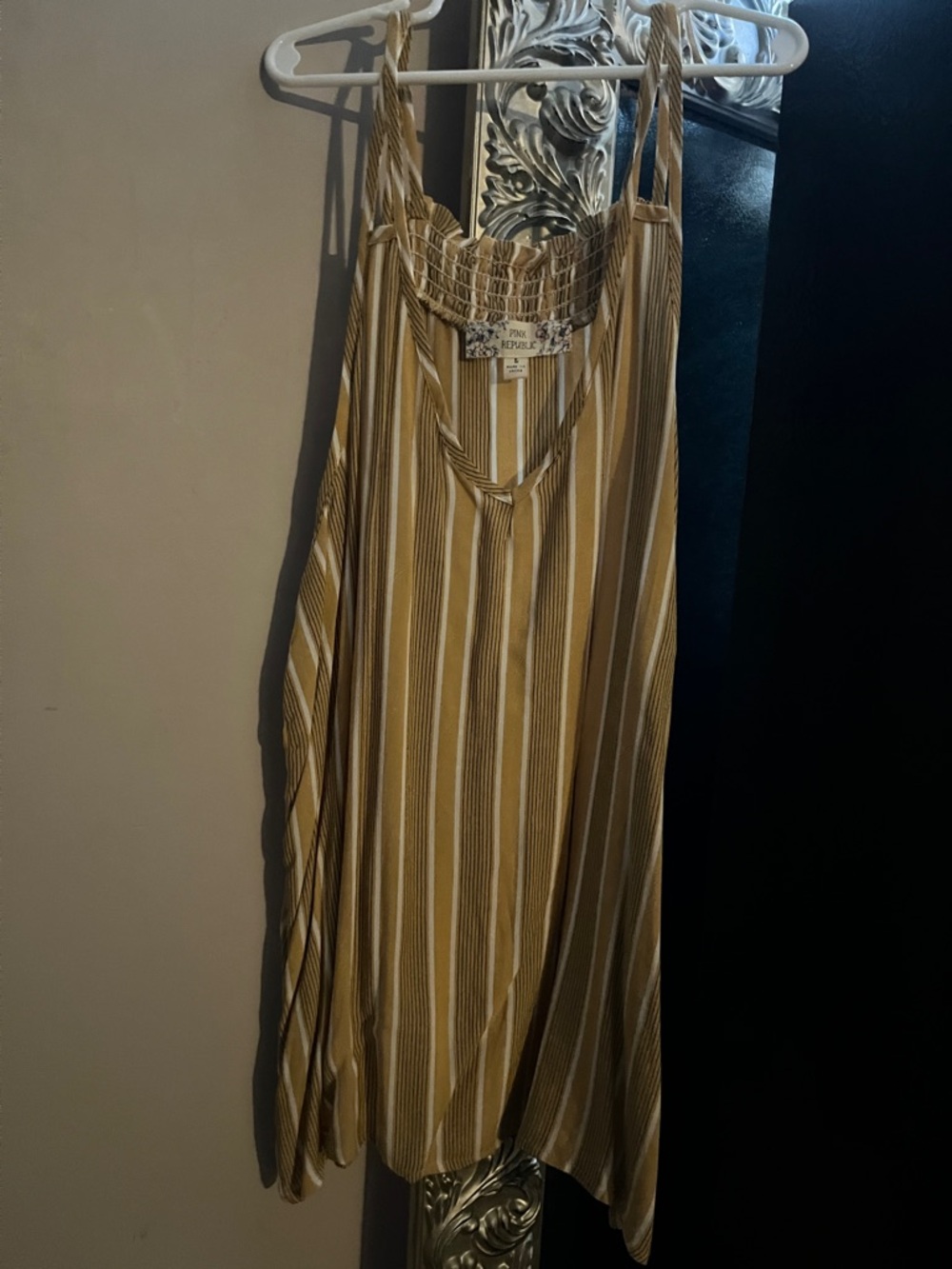 Pink Republic Mustard and White Striped V-Neck Camisole